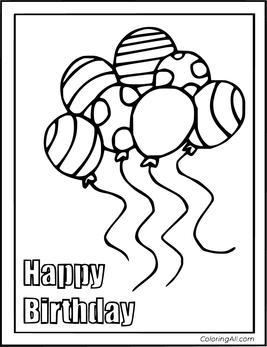 Birthday Card Coloring Pages (12 Free Printables) ColoringAll