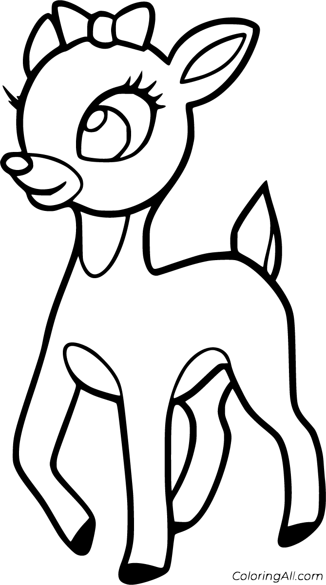 Christmas Animal Deer Coloring Page Coloring Pages
