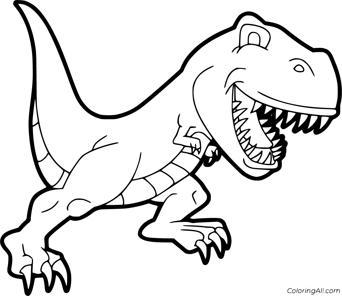 t rex coloring page for kids