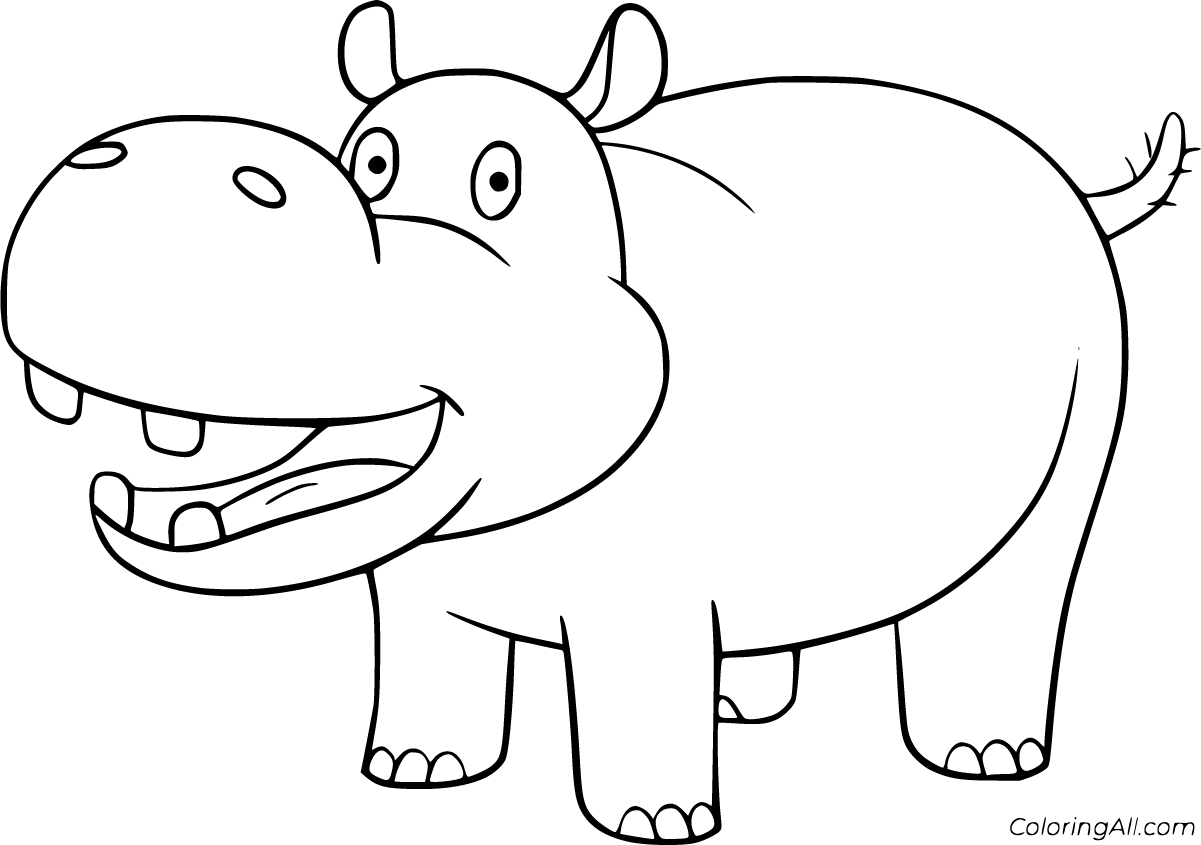 Hippo Coloring Pages - ColoringAll