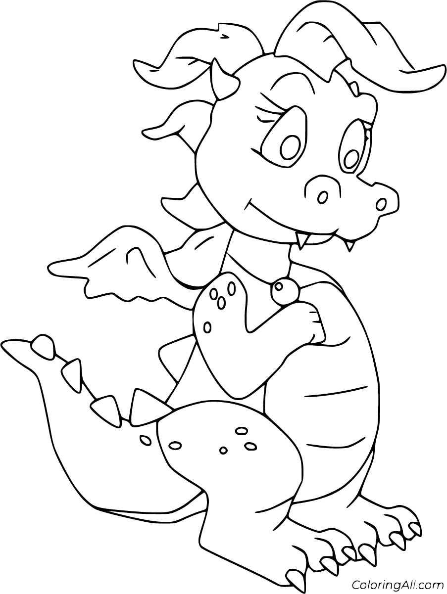 Cute Dragon Coloring Pages - ColoringAll