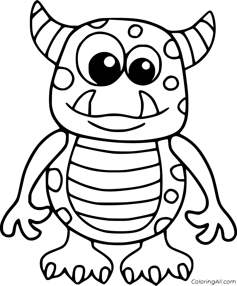 Scary Monster Coloring Pages - ColoringAll