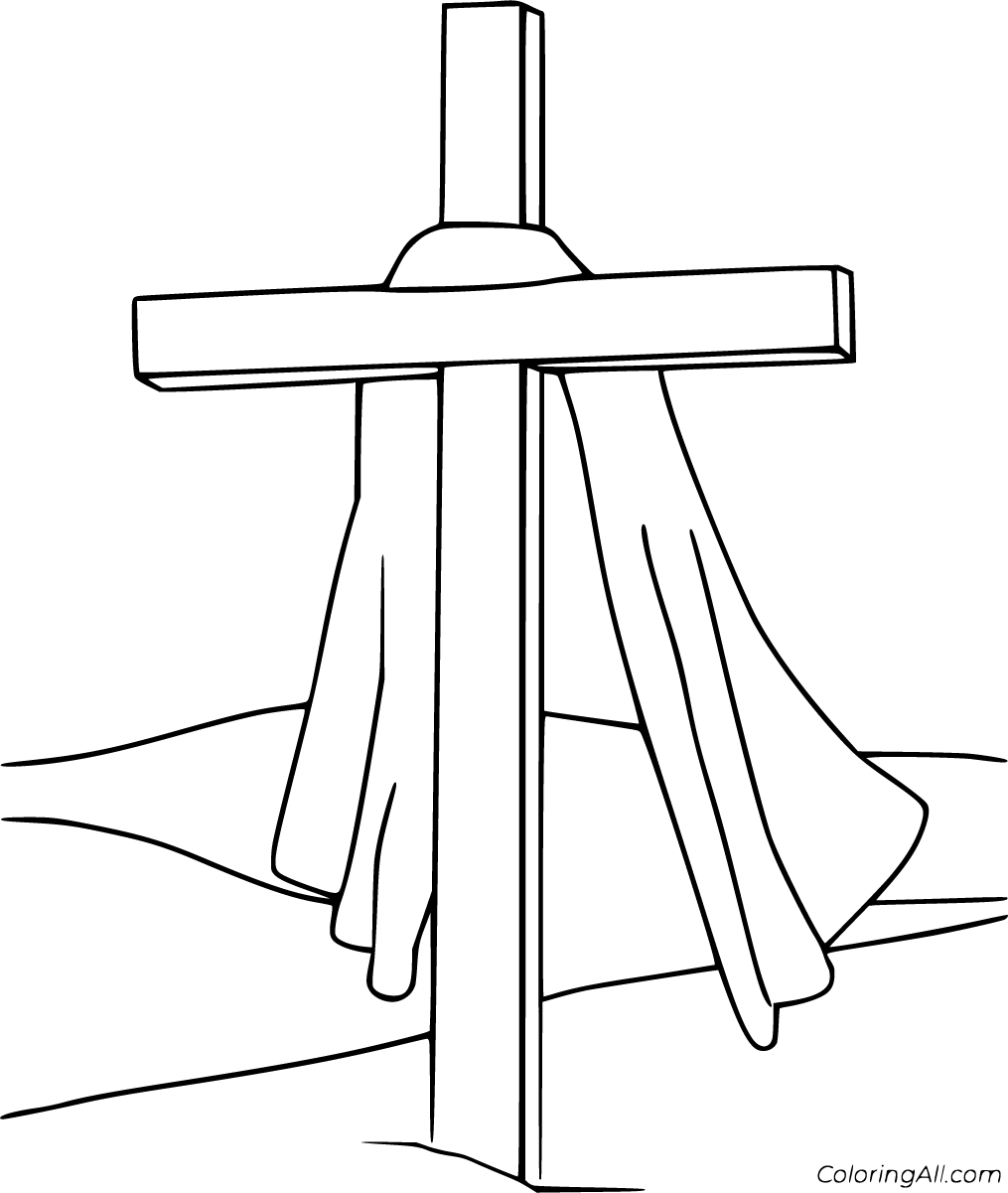 Easter Cross Coloring Pages - ColoringAll