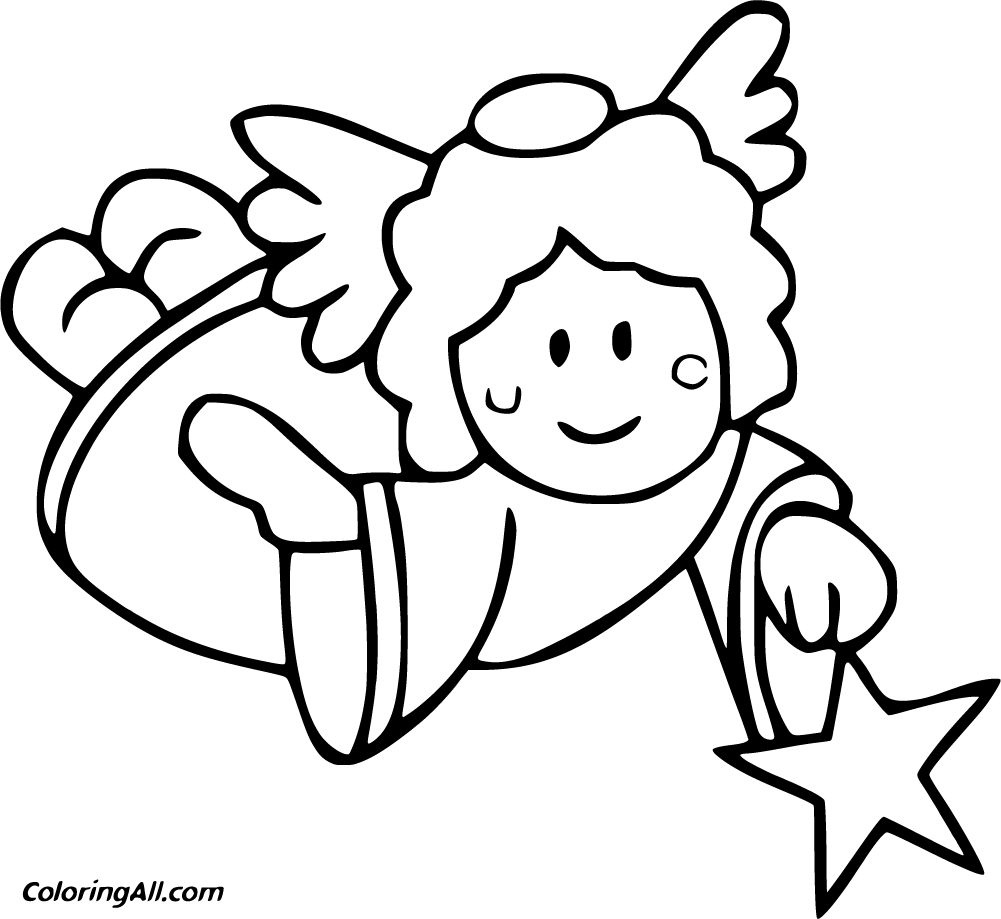 Flying Angel Drawings Sketches Sketch Coloring Page