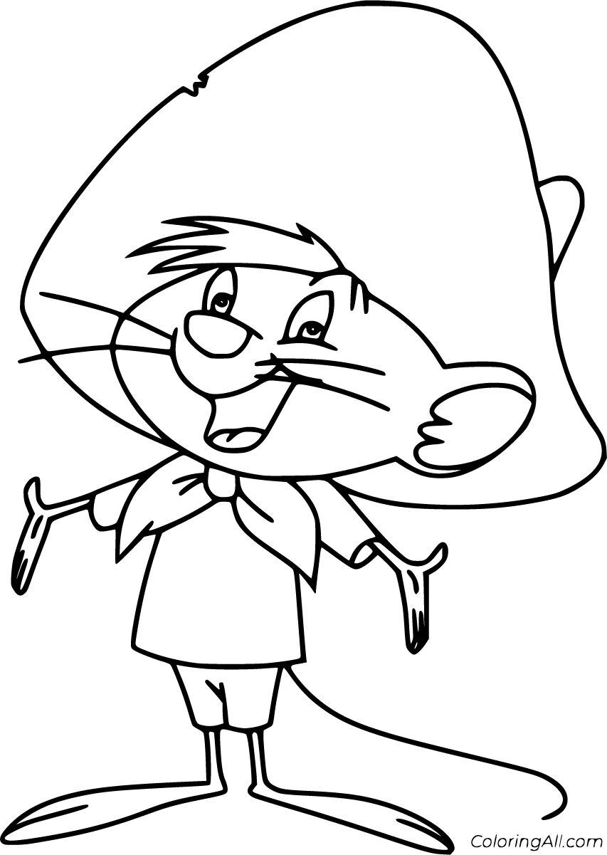 Easy Speedy Gonzales Coloring Page - ColoringAll