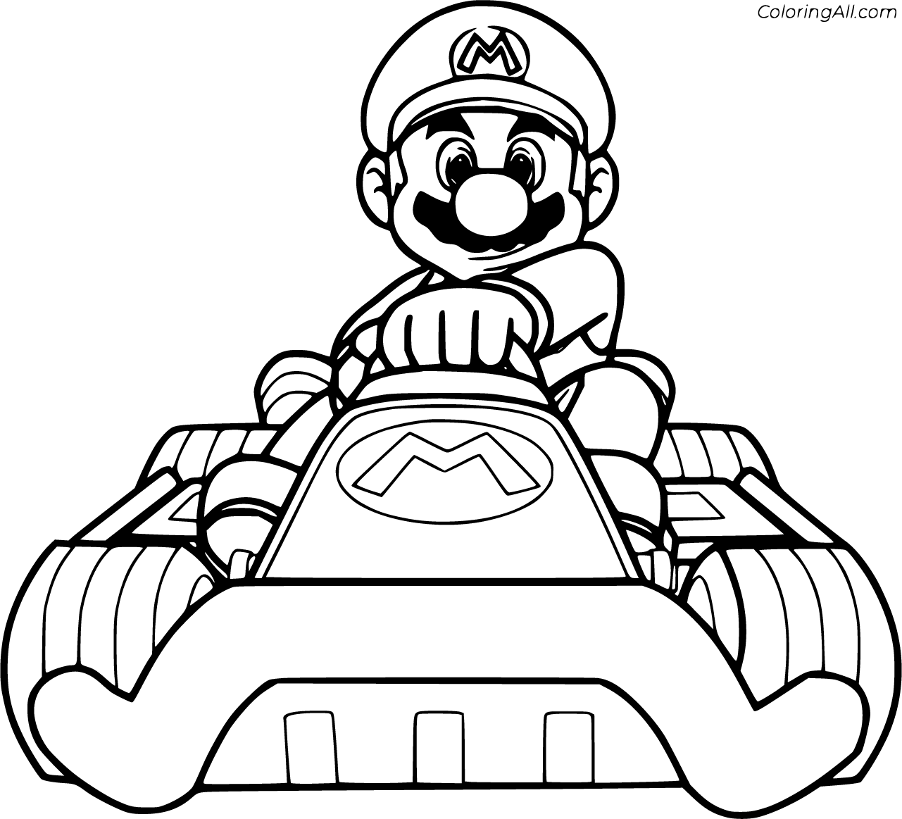 Mario Kart Coloring Pages - ColoringAll