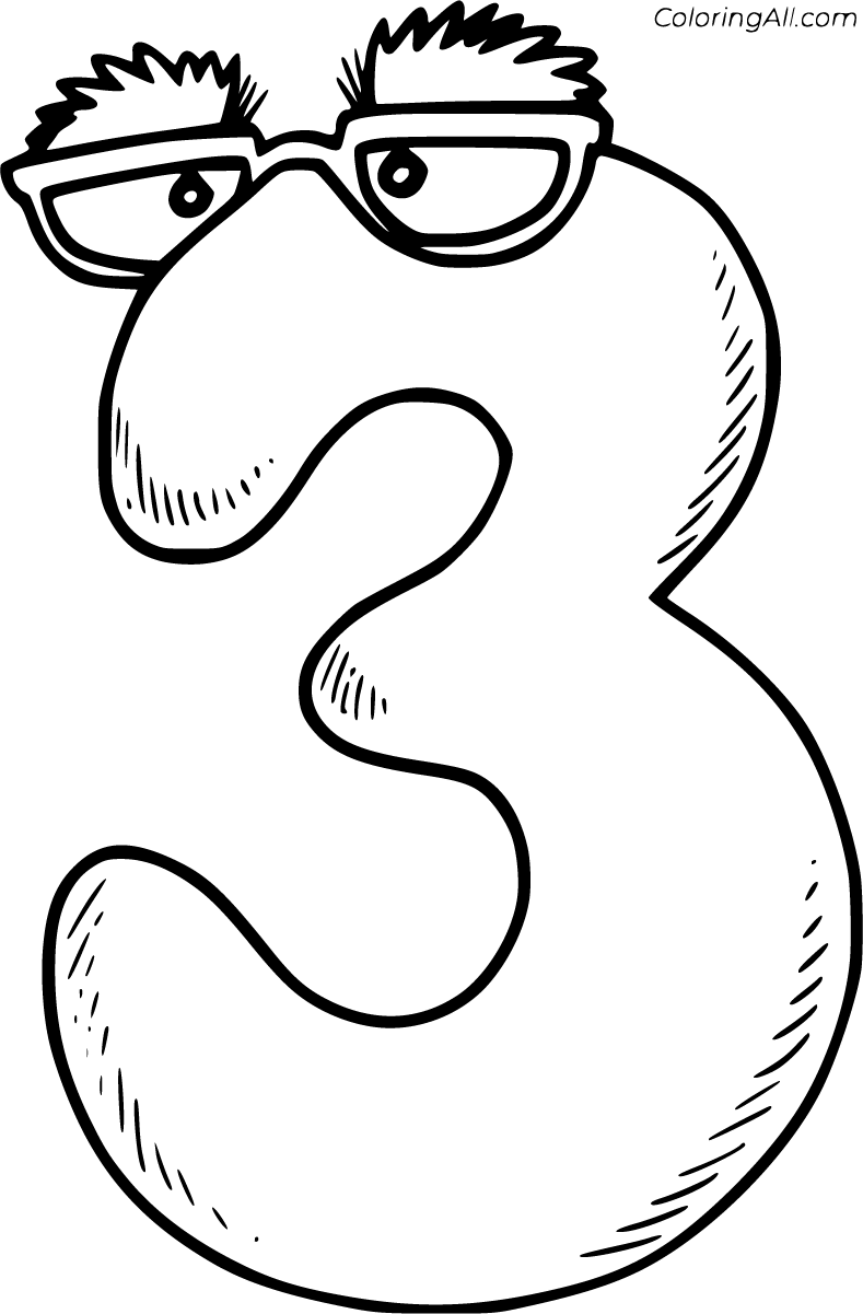 Number 3 Coloring Pages 19 Free Printables ColoringAll