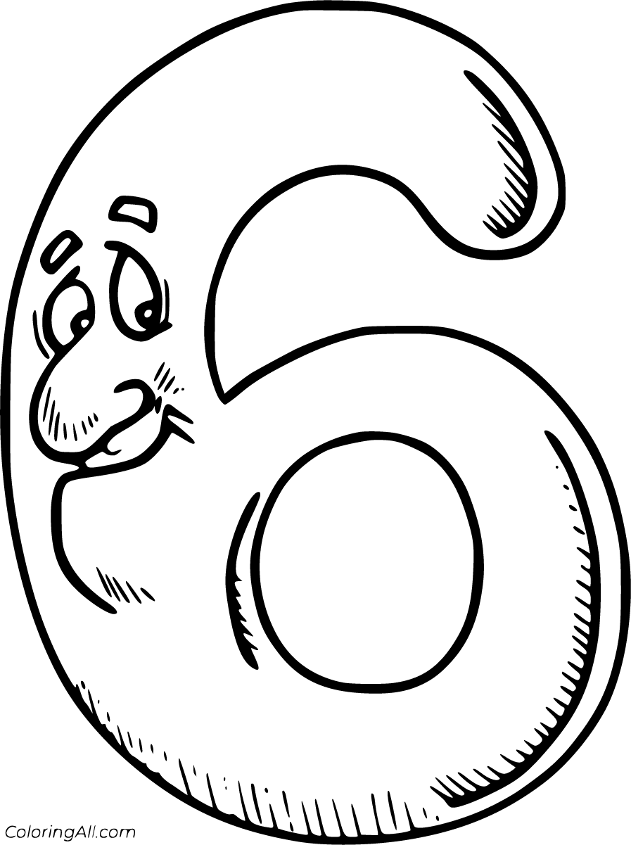 Number 6 Coloring Pages For Toddlers