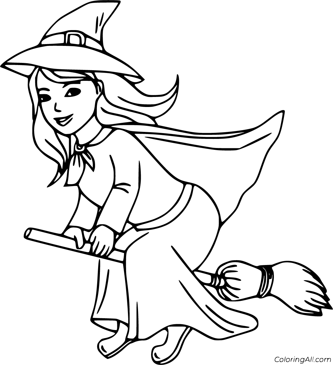 Witch Coloring Pages - ColoringAll