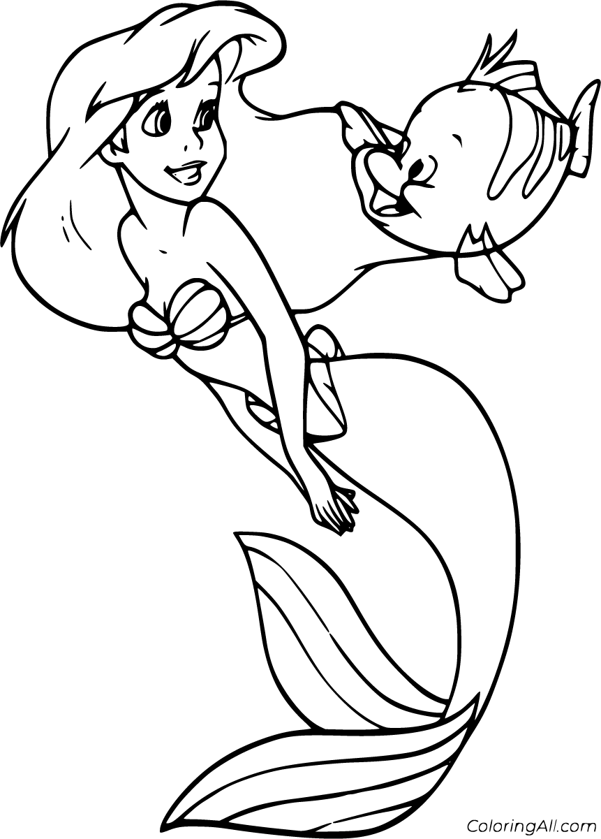 The Little Mermaid Coloring Page Transparent Png Ready For Download