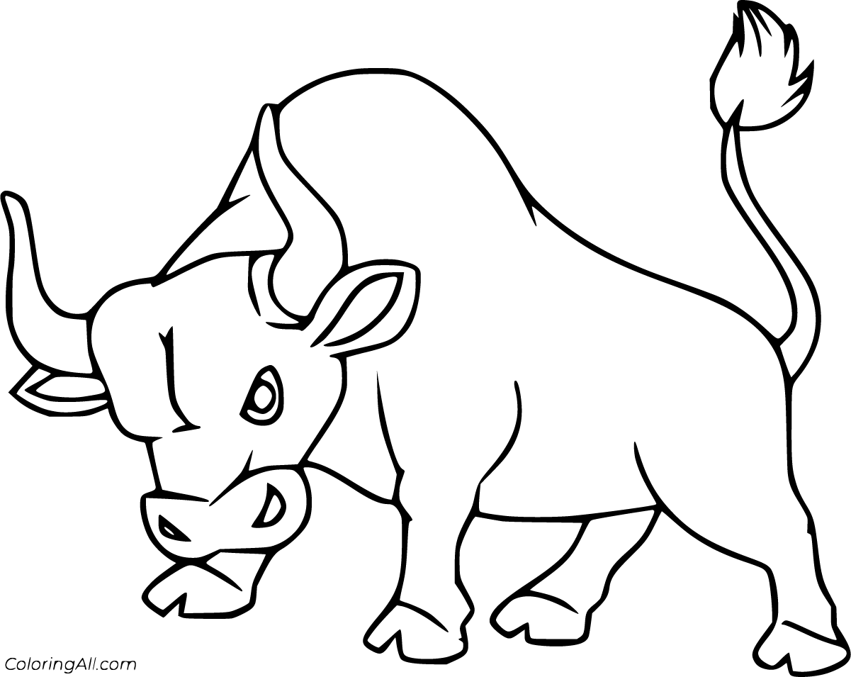 Bull Coloring Pages - ColoringAll