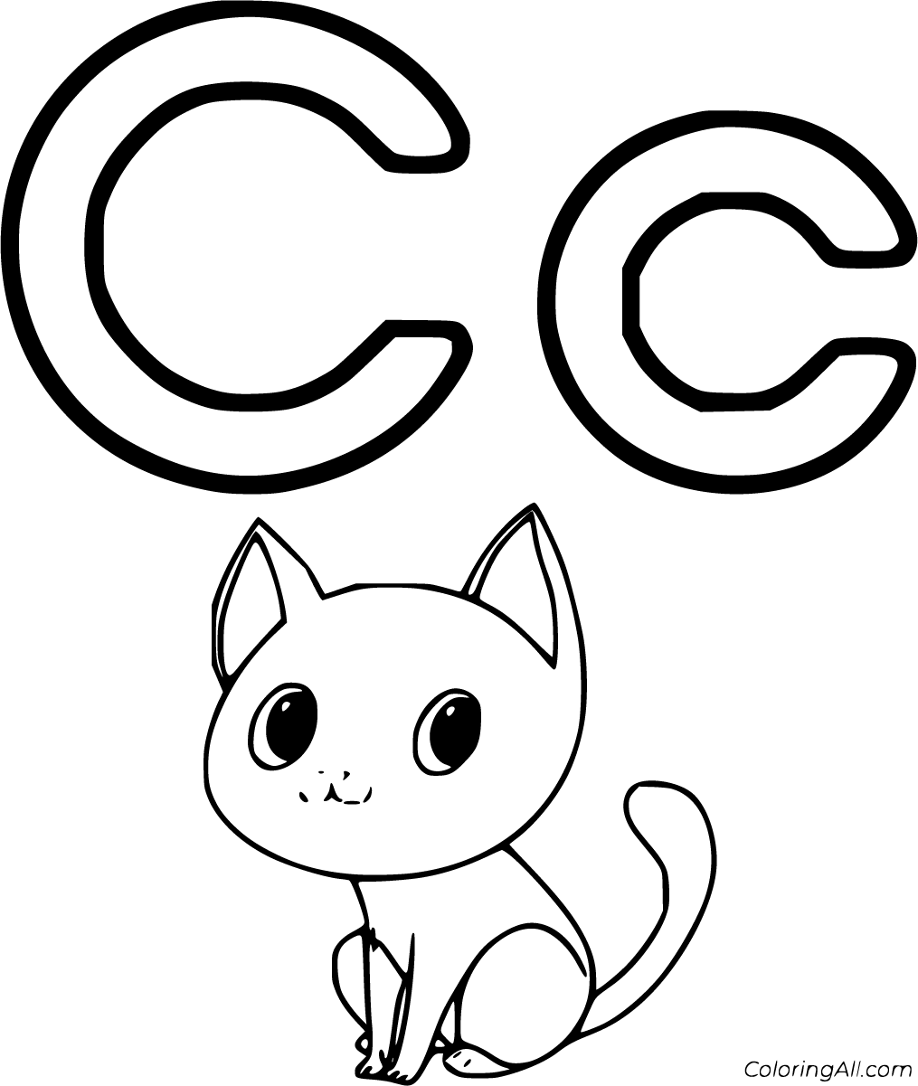 C Is For Cat Coloring Page Cat Coloring Pages Abc Letter Fun Preschool