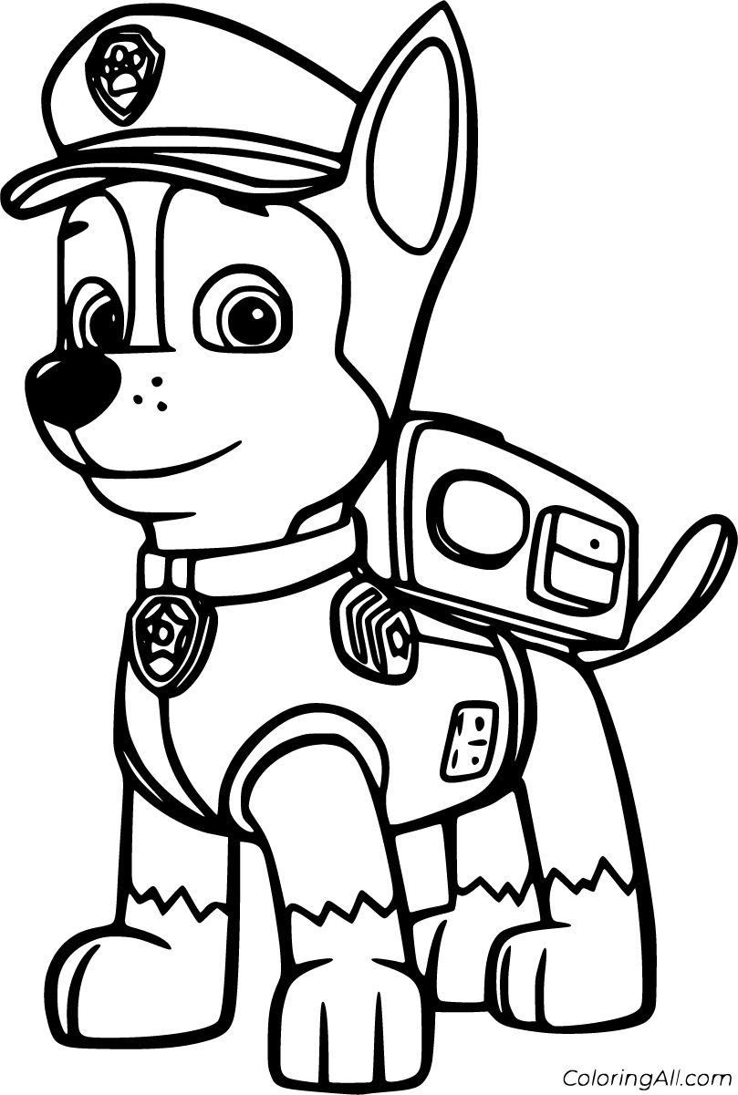 Chase Paw Patrol Coloring Pages ColoringAll