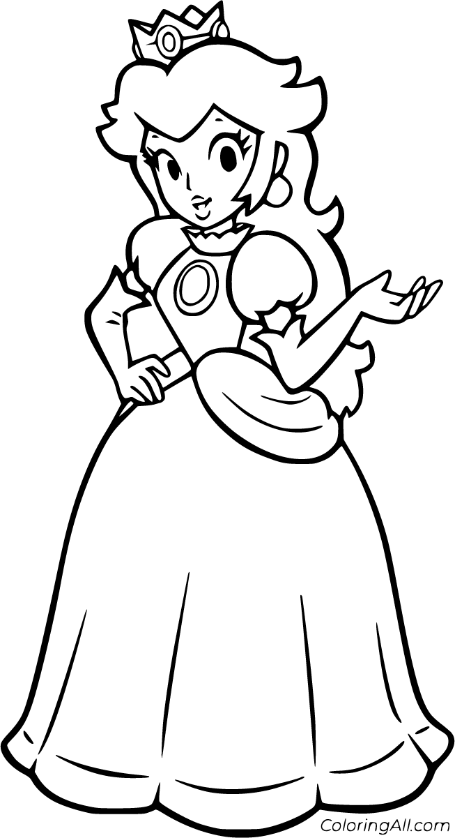 Beautiful Princess Peach Coloring Page Free Printable Coloring Pages 