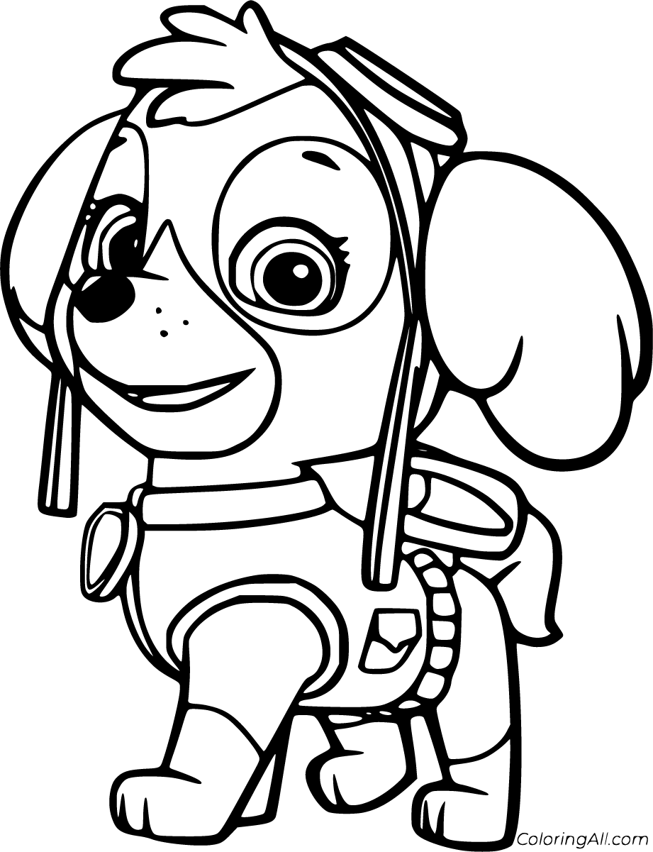 Skye From Paw Patrol Coloring Page Printable Paw Patrol Coloring 