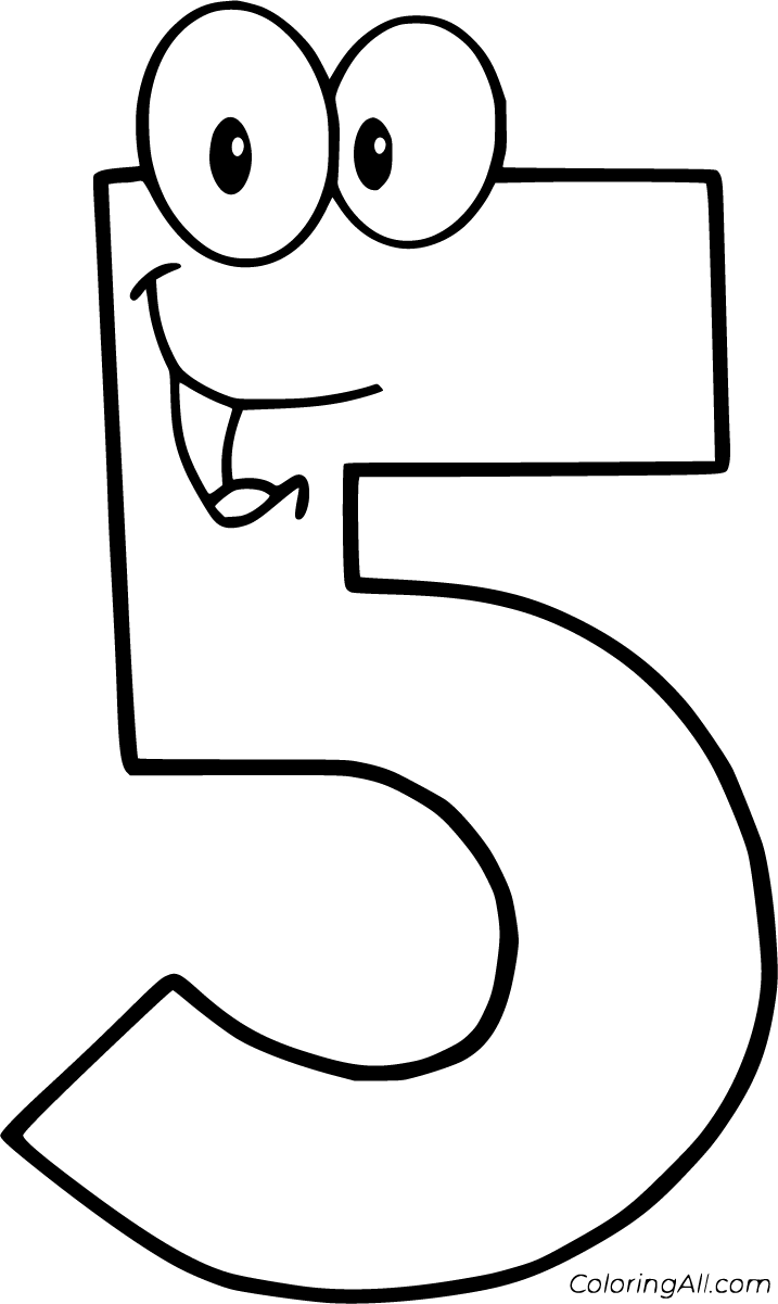 number 5 coloring page