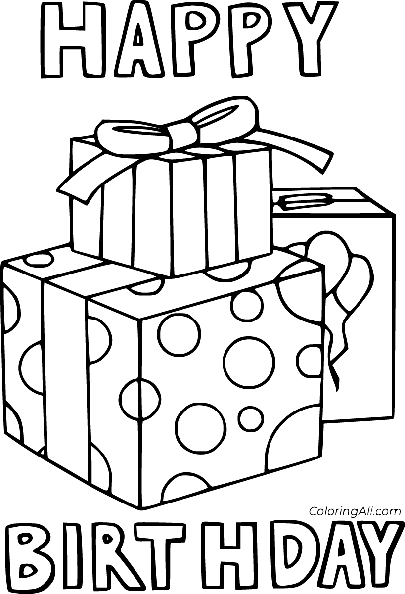 Birthday Present Coloring Pages - ColoringAll